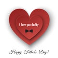 Happy FatherÃ¢â¬â¢s Day greeting card with heart and bowtie.
